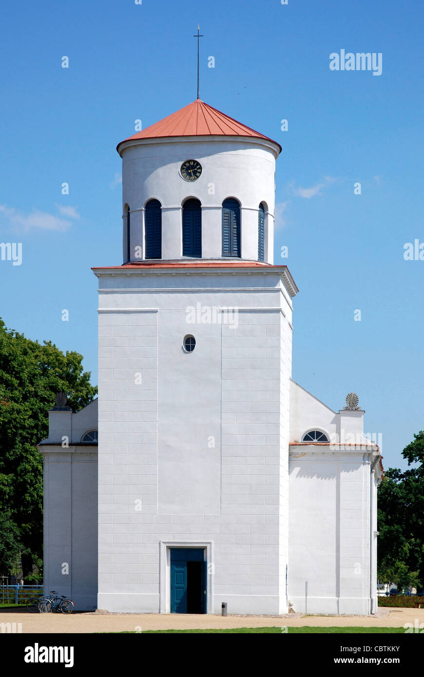 Schinkel Kirche Neuhardenberg in Brandenburg. Stockfoto