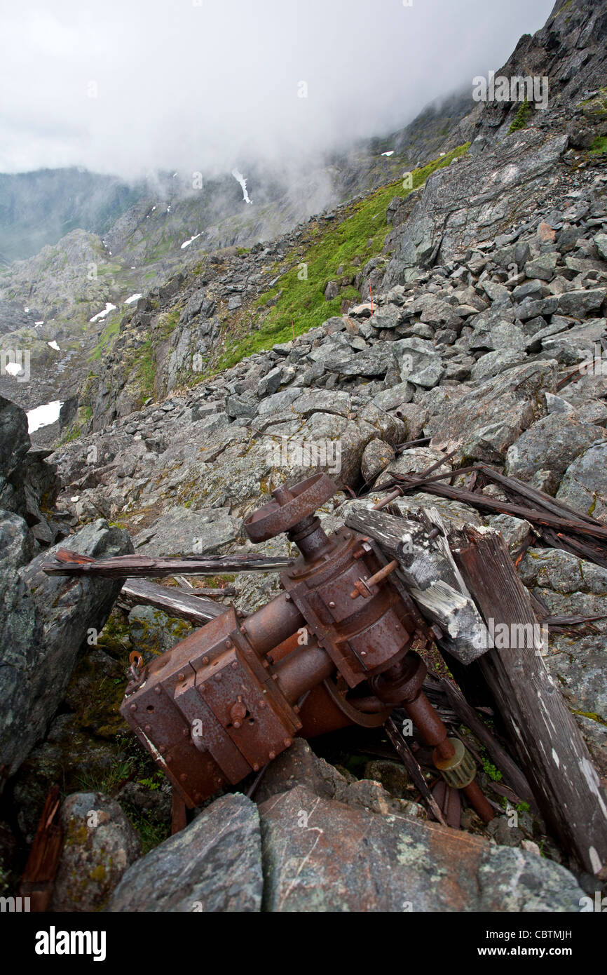 Alten Artefakt am Chilkoot Pass. Chilkoot Trail. Alaska. USA Stockfoto