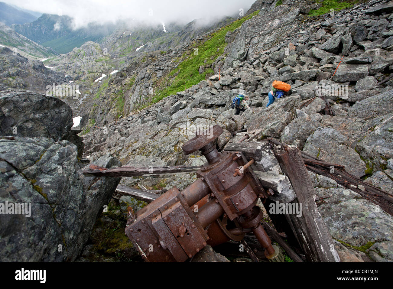 Alten Artefakten. Chilkoot Pass. Chilkoot Trail. Alaska. USA Stockfoto
