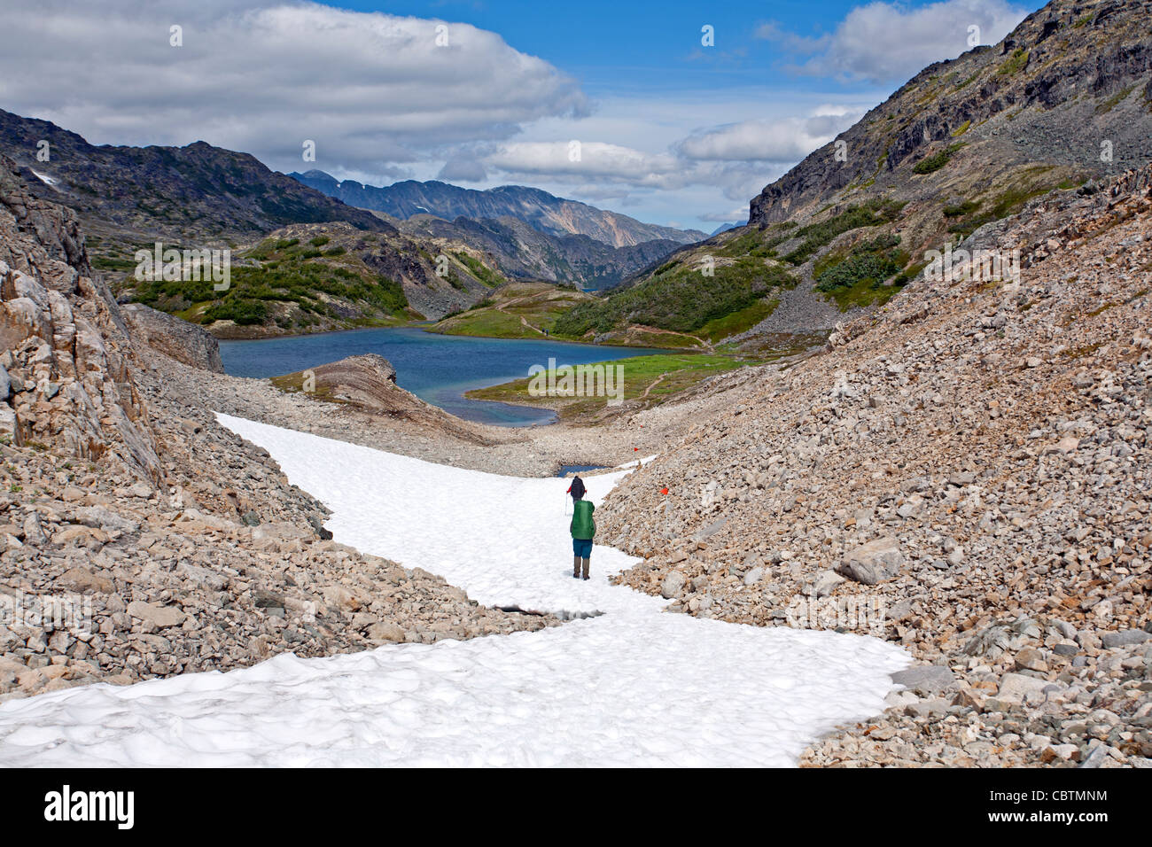 Der Chilkoot Trail Wandern. Morrow See. Britisch-Kolumbien. Kanada Stockfoto