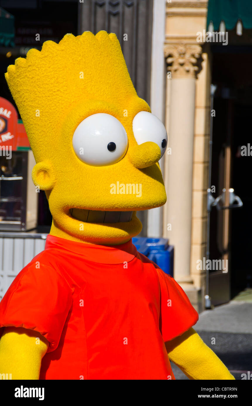 Bart Simpson Charakter bei Universal Studios Orlando Florida Stockfoto
