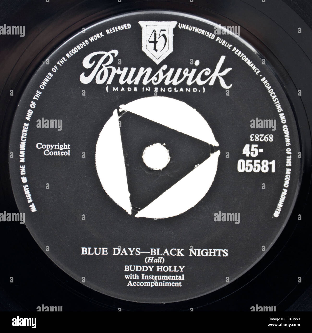 1956-Originalversion von "Blue Days - Black Nights" von Buddy Holly Stockfoto