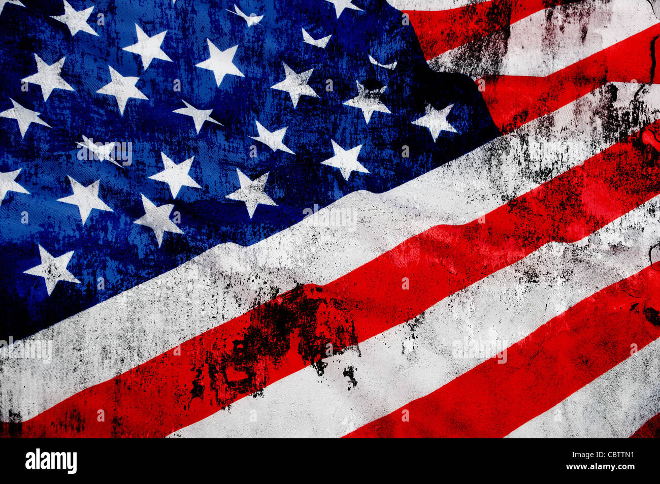 Nahaufnahme der glänzende Flagge der Vereinigten Staaten von Amerika - US Flag Drapierung Stockfoto