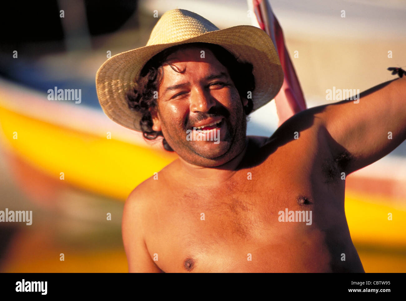 Mann am Strand Stockfoto