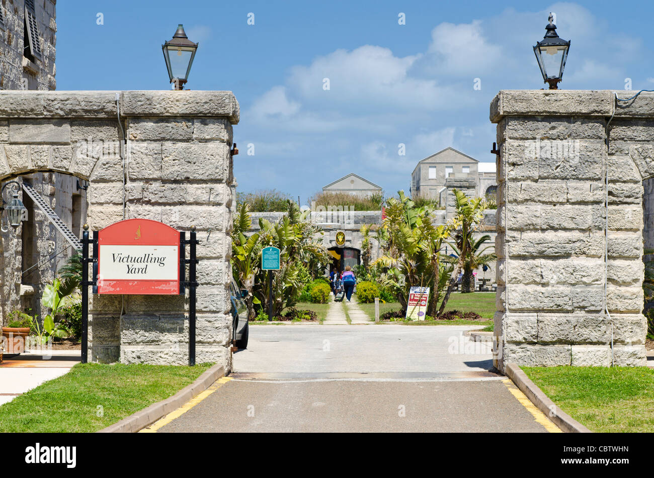 Bermuda. Bevorratung Hof am Royal Naval Dockyard, Bermuda. Stockfoto