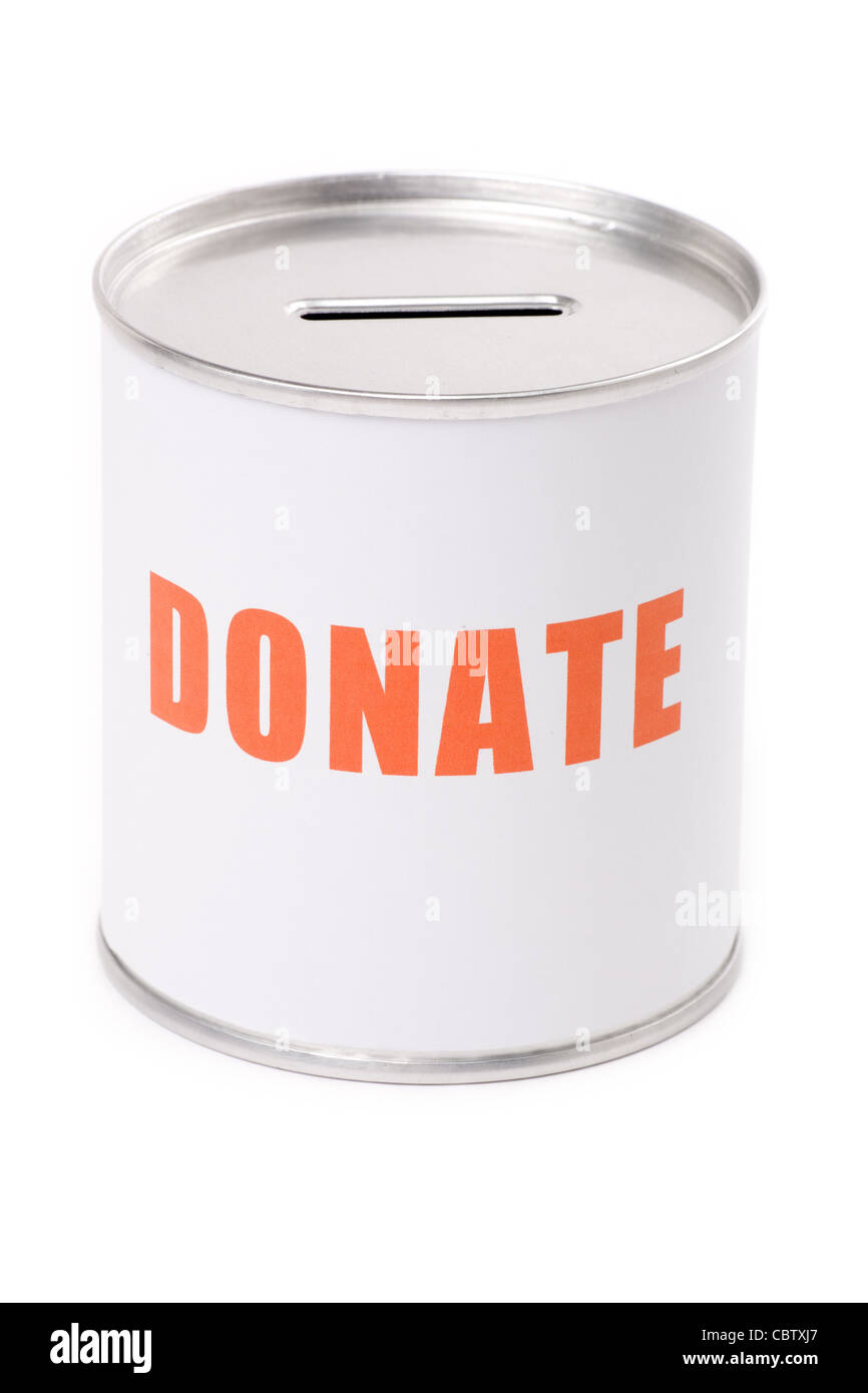 Spendenbox, Begriff der Spende Stockfoto