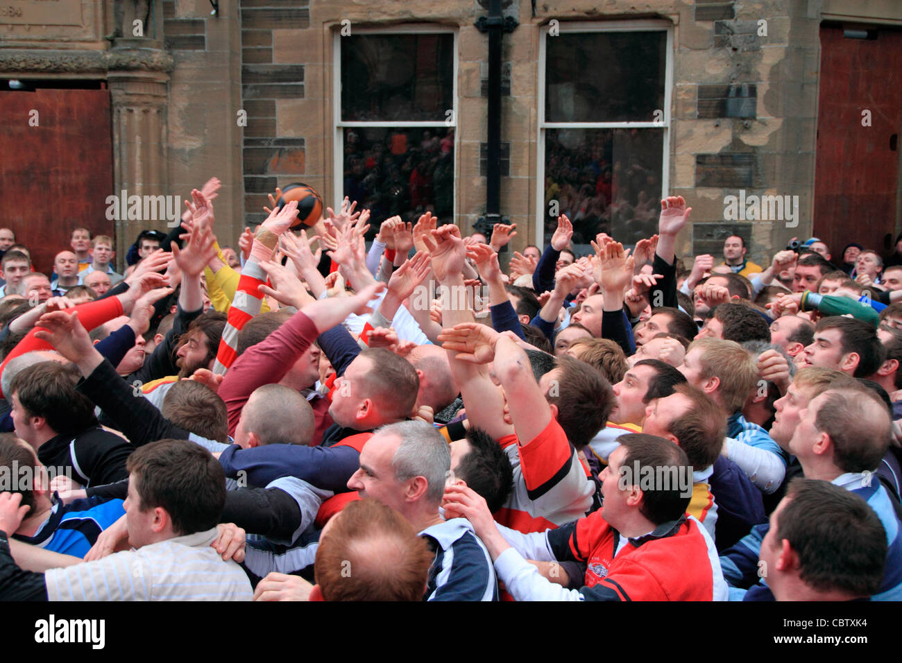 Orkney, Neujahrs Tag Ba Spiel Stockfoto