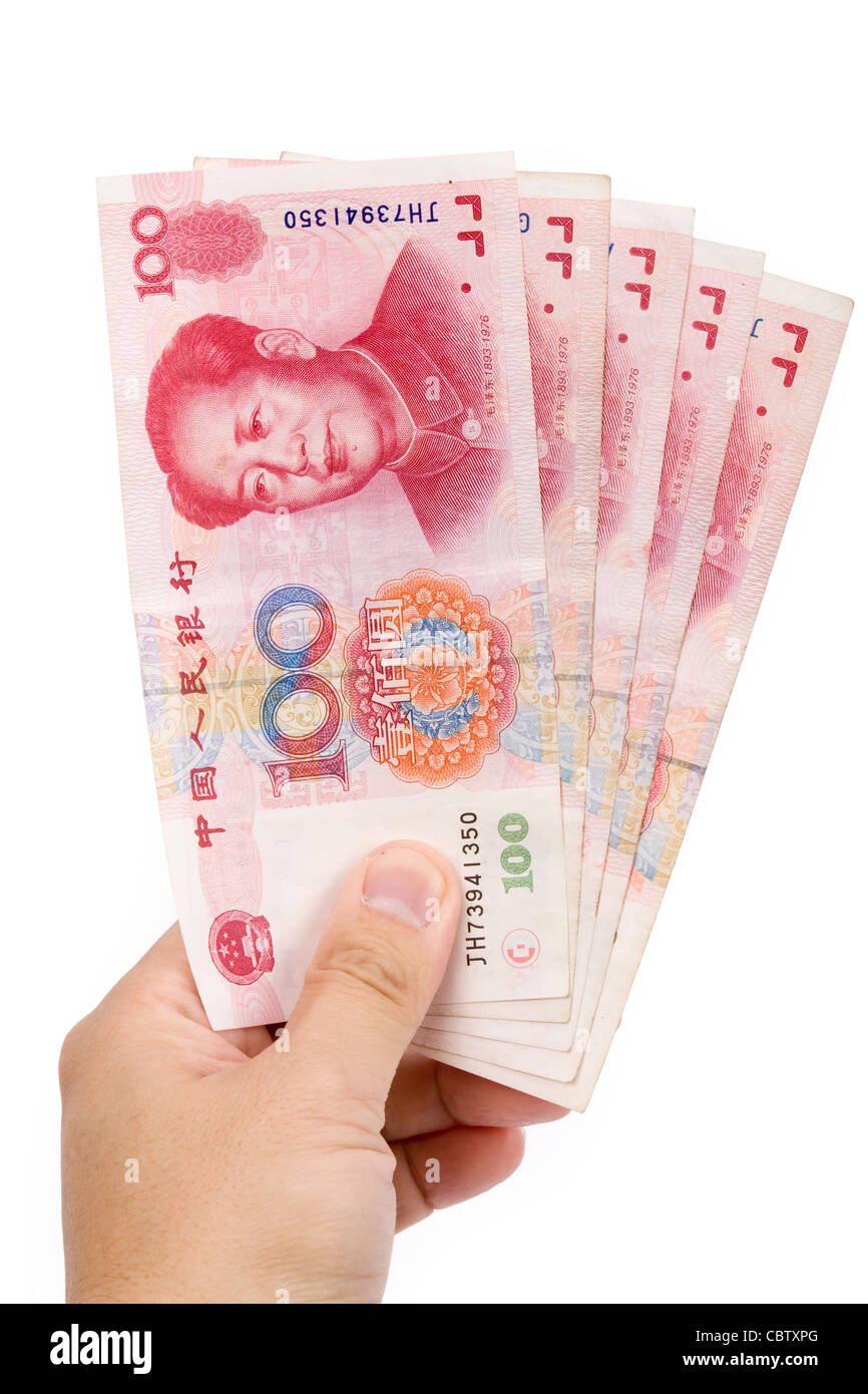 Chinesisches Geld, RMB, Nahaufnahme Stockfoto