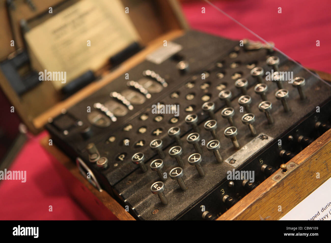 Deutsche Chiffriermaschine Enigma aus dem 2. Weltkrieg Stockfoto