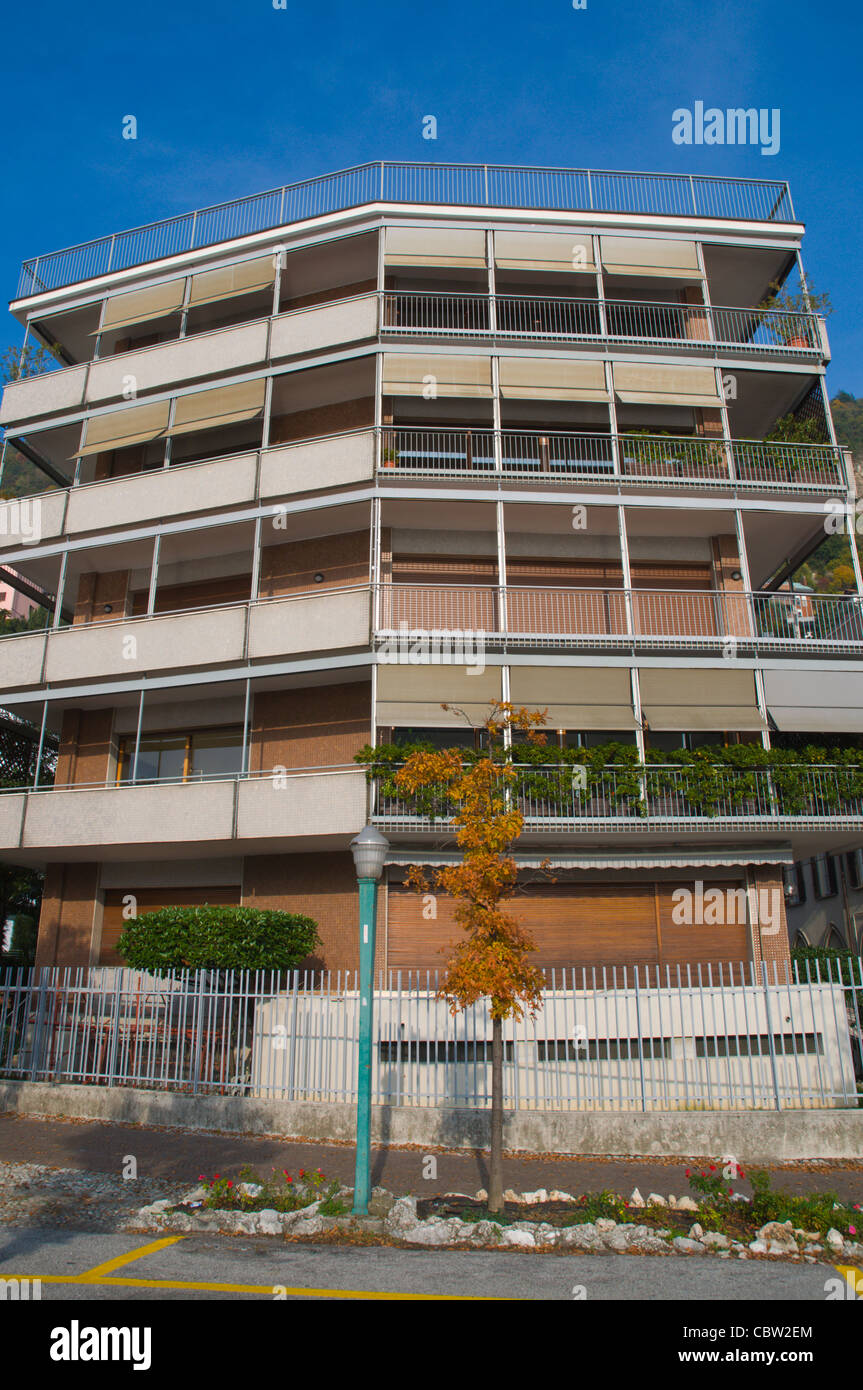 Wohngebäude entlang Lungo Lario Trieste am See Straße Como Stadt Region Lombardei Italien Europa Stockfoto