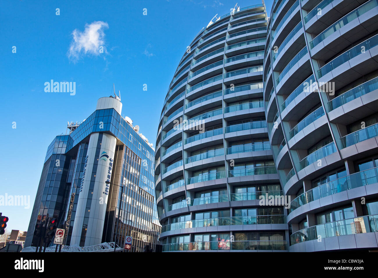 London, alte Straße Neubauten am Old Street Kreisverkehr Dezember 2011 Stockfoto