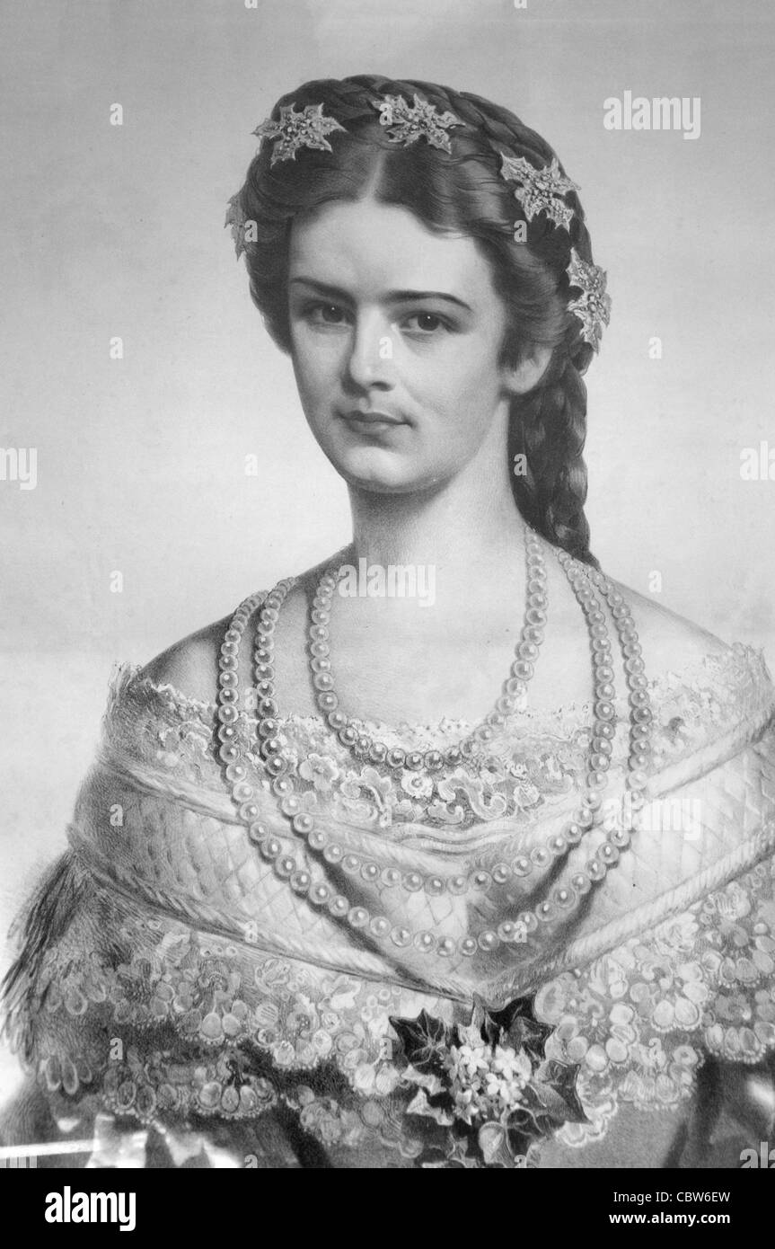 Lithographie im Palast Achilleion in Corfu Griechenland der Kaiserin von Österreich Elisabeth von Bayern, auch bekannt als Sissi, Stockfoto