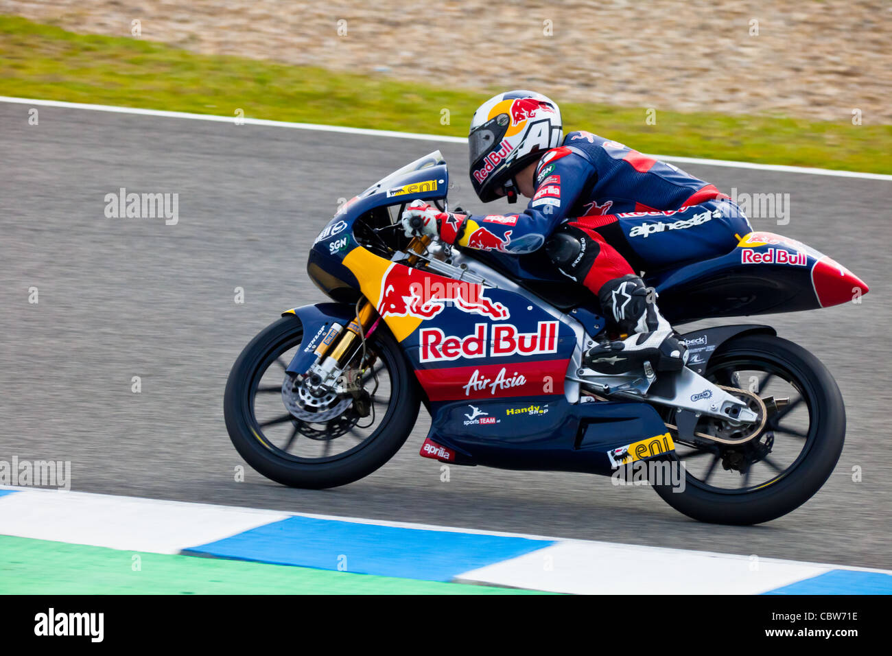 25cc pilot Jonas Folger-Rennen auf dem offiziellen Training der MotoGP-Weltmeisterschaft Stockfoto