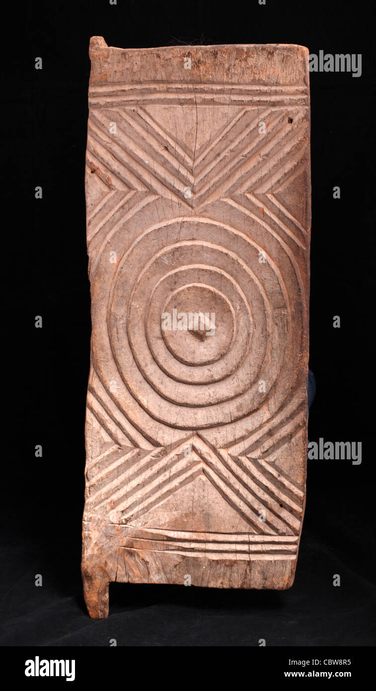 Holztür, Stammeskunst, Igbo, Nigeria, Afrika Stockfoto
