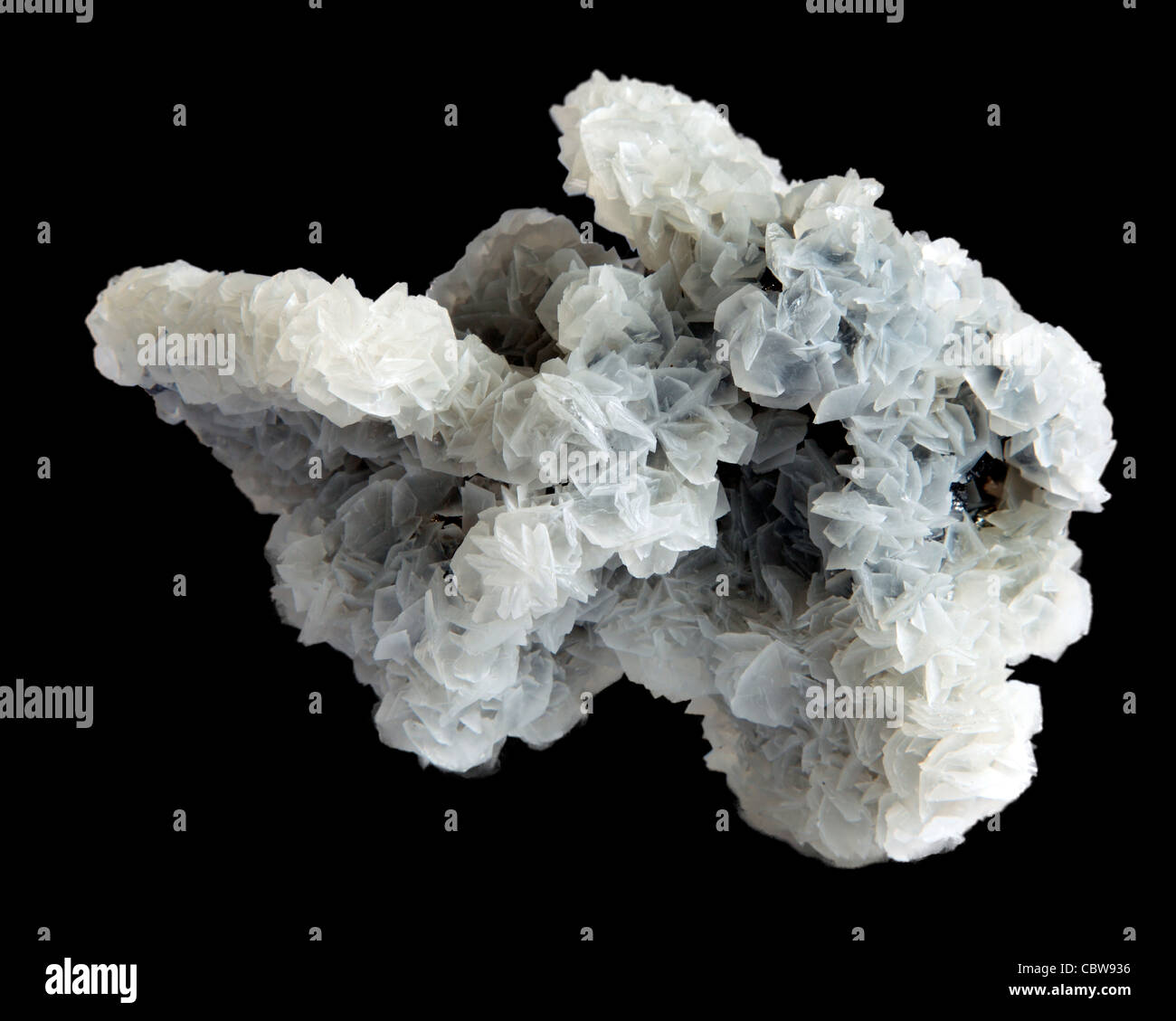Calcit und Pyrit Mineralien Stockfoto