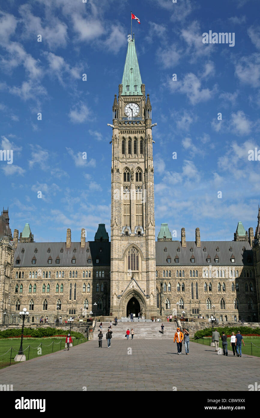 Kanadische Parlamentsgebäude Ottawa, Peace Tower Stockfoto