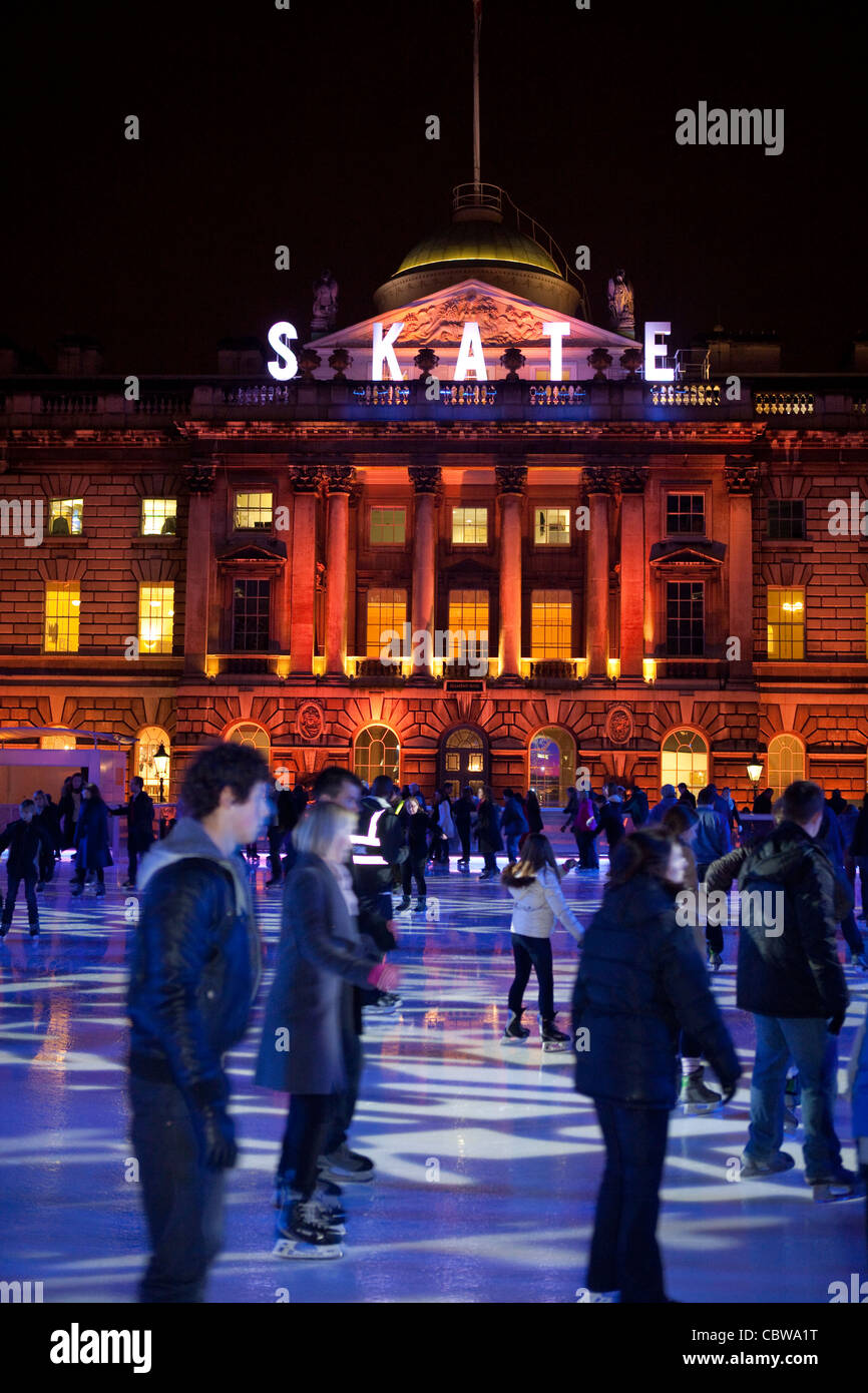 Somerset House Eisbahn, London Stockfoto