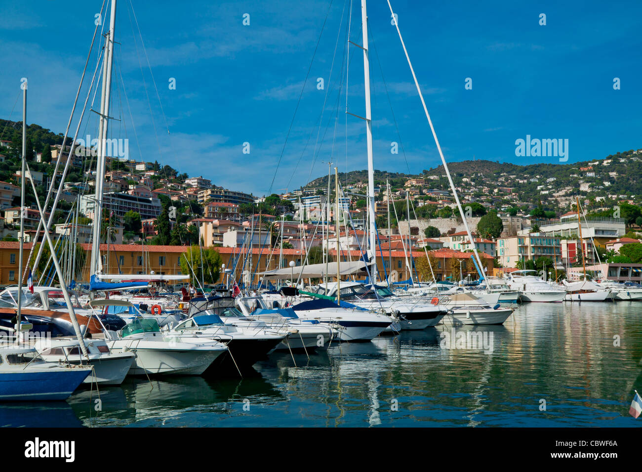 Hafen von La Darse, Villefranche-Sur-Mer, Côte d ' Azur, Frankreich Stockfoto