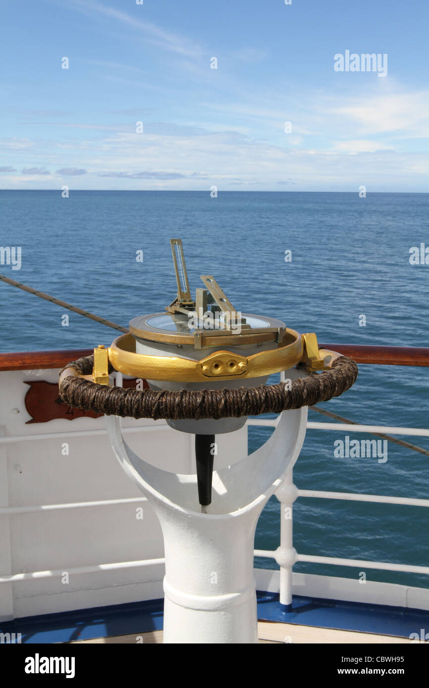 Kompass Lager auf Rahsegler Segelschiff 'Royal Clipper' Stockfoto