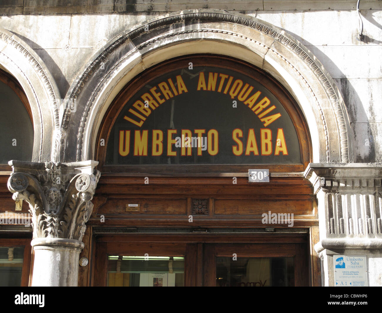 Umberto Saba Buchhandlung Stockfoto