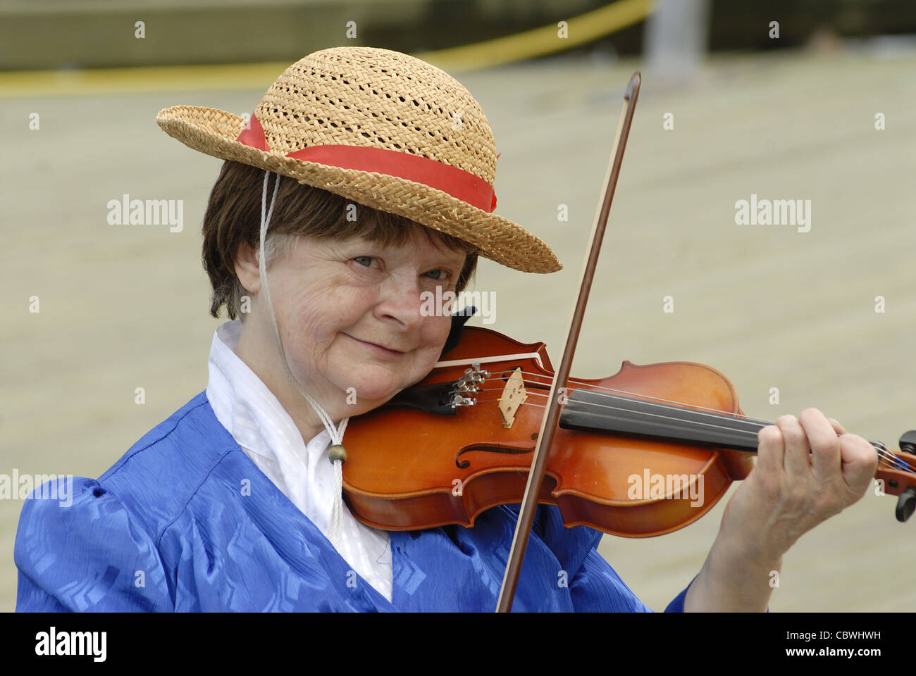 Ein Straßenmusikant in Halifax, Nova Scotia Stockfoto