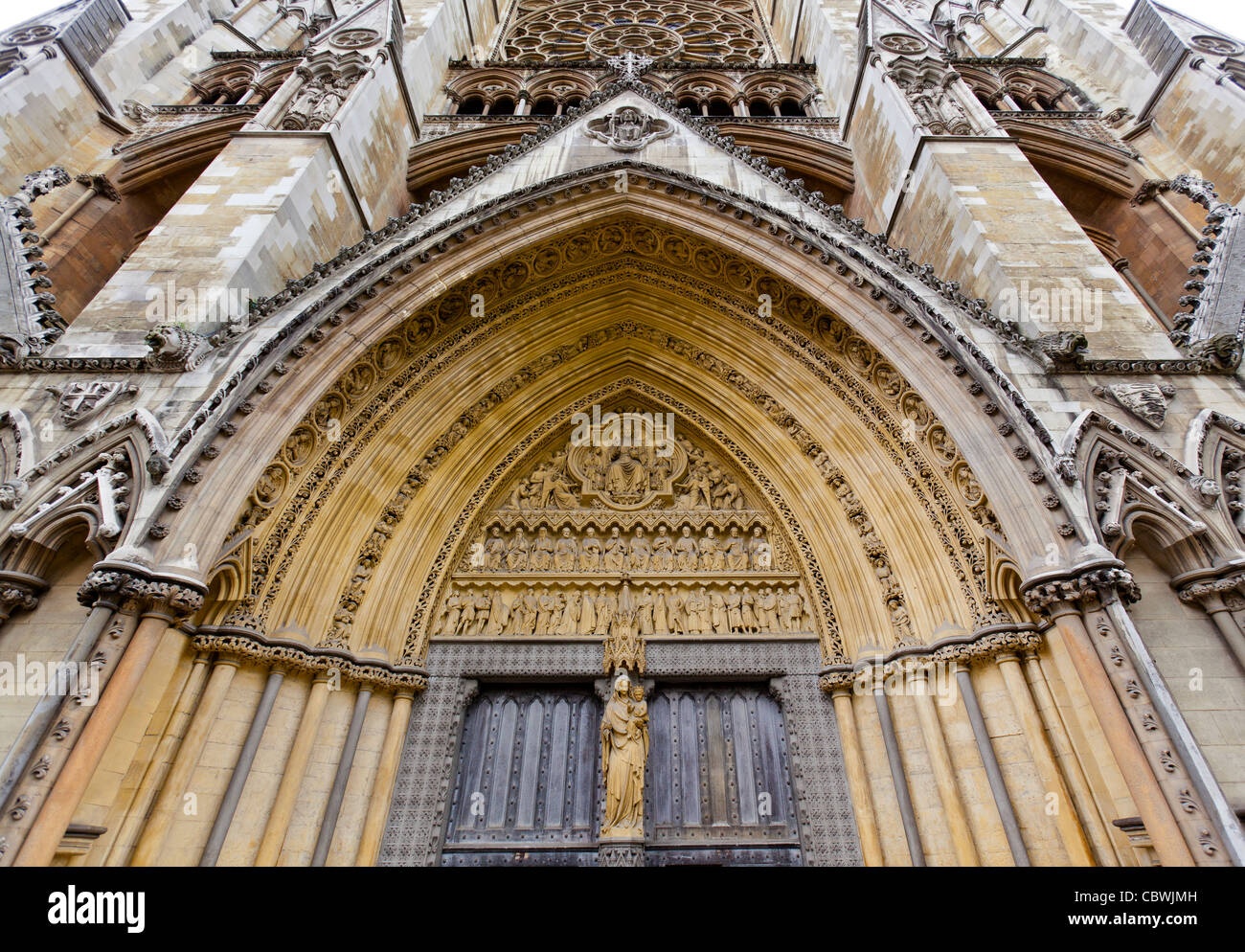 Außenansicht des Westminster Abbey. Stockfoto