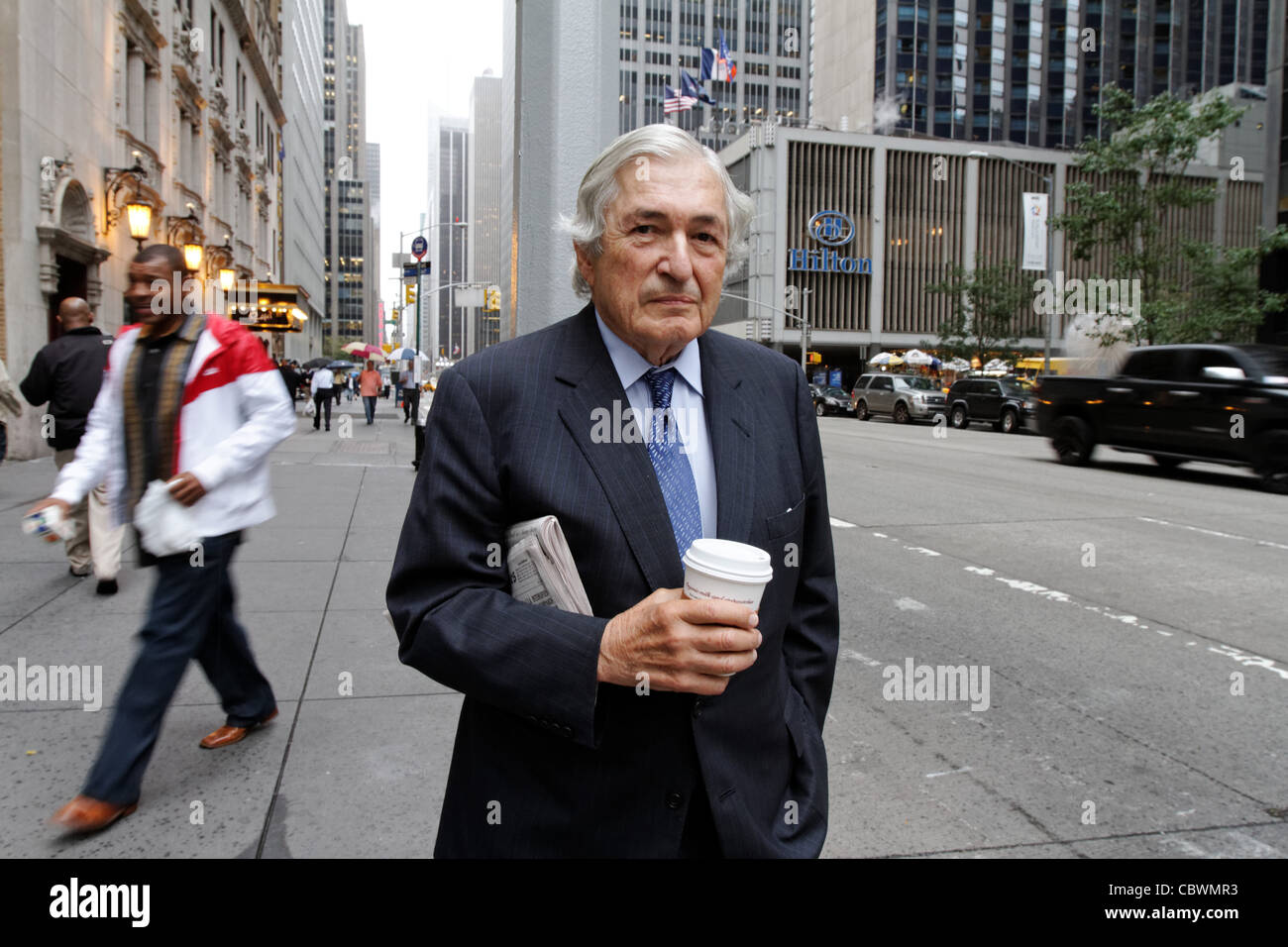 Ehemaliger Präsident der Weltbank, James Wolfensohn in New York City abgebildet. Stockfoto