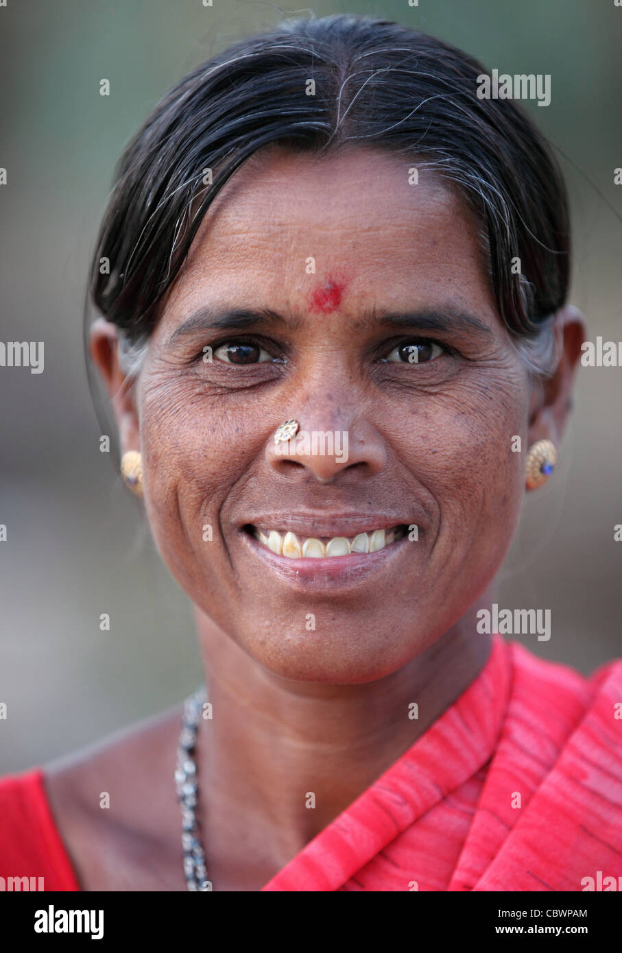 Ländliche Frau Andhra Pradesh in Indien Stockfoto