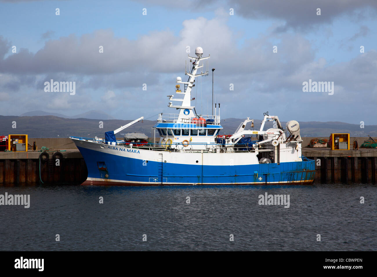 Angelboot/Fischerboot ' Alba Na Mara' in Mallaig Hafen Schottland Stockfoto