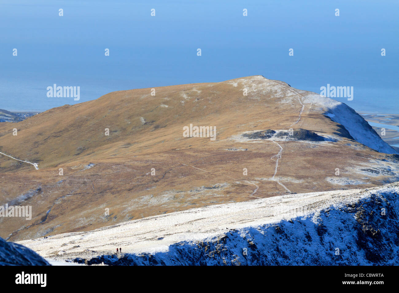 Ein Blick auf Tyrrau Mawr vom Cadair Idris Stockfoto