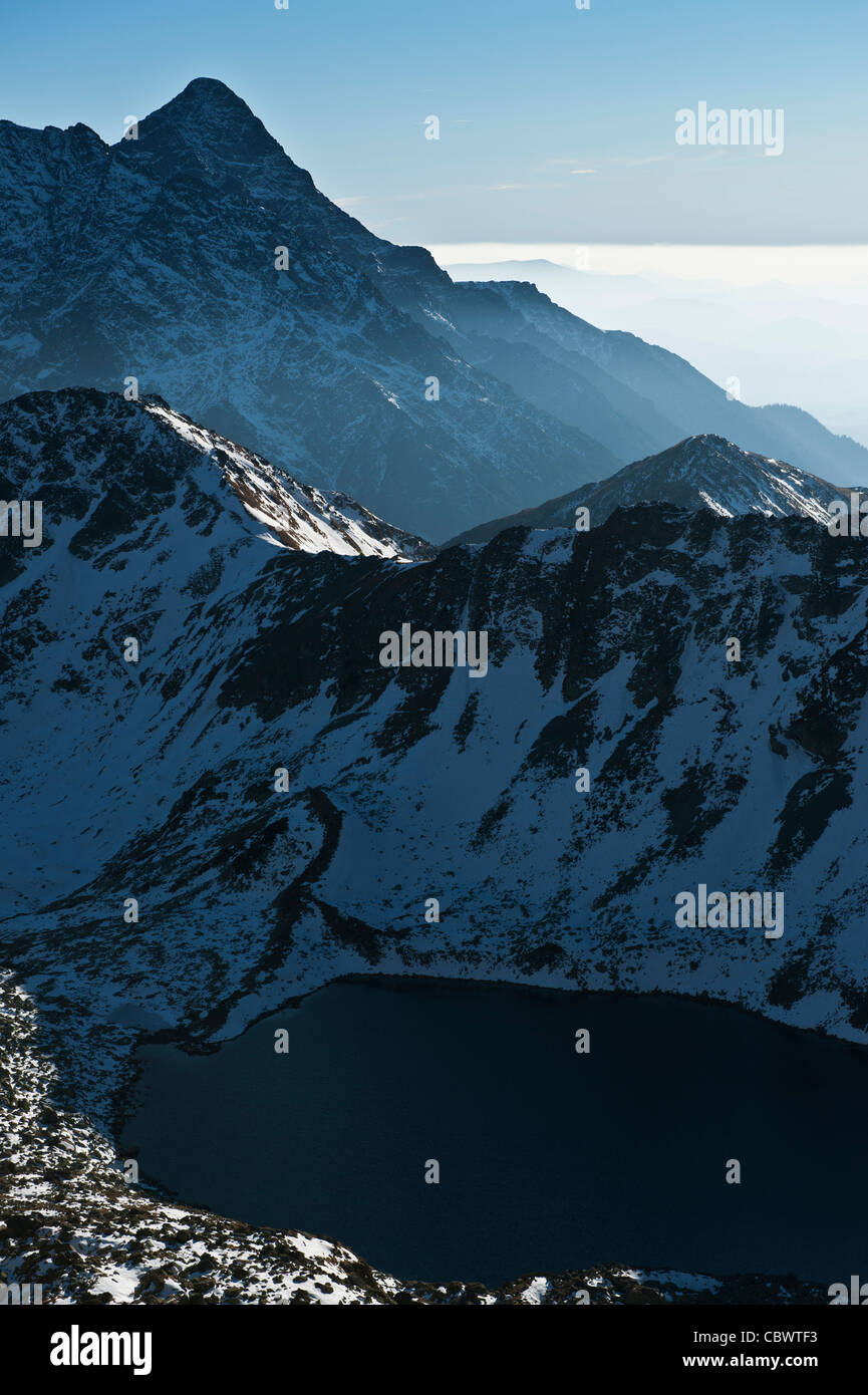 Blick von Süden über Tatra-Gebirge aus in der Nähe Zawrat Pass, Polen Stockfoto