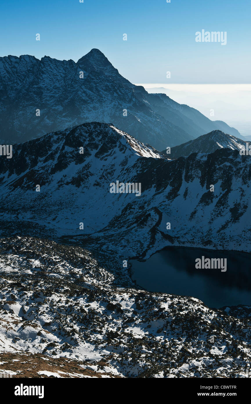 Blick von Süden über Tatra-Gebirge aus in der Nähe Zawrat Pass, Polen Stockfoto