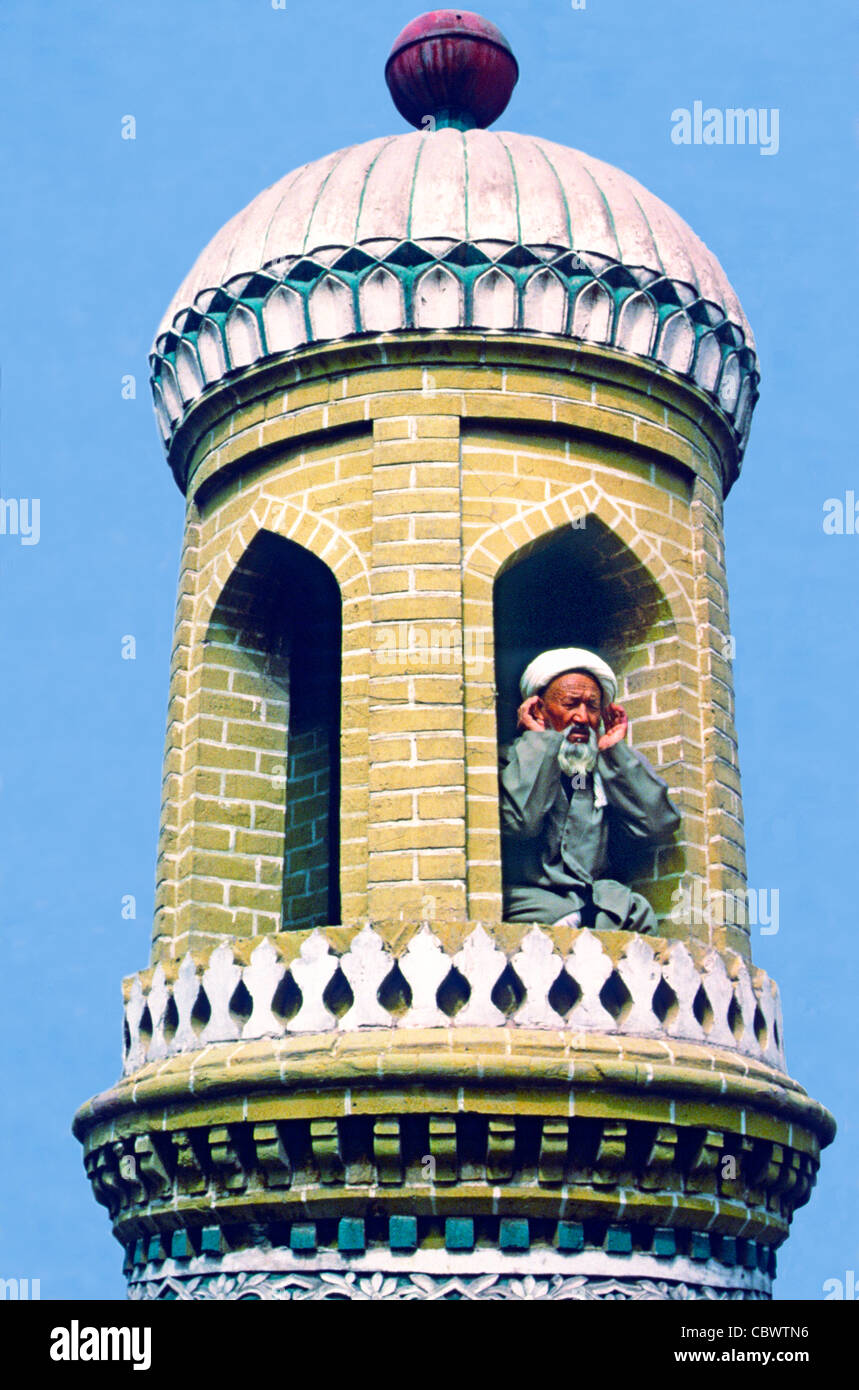 Muezzin ruft die Gläubigen zum Gebet Kashgar westliche Xinjiang China