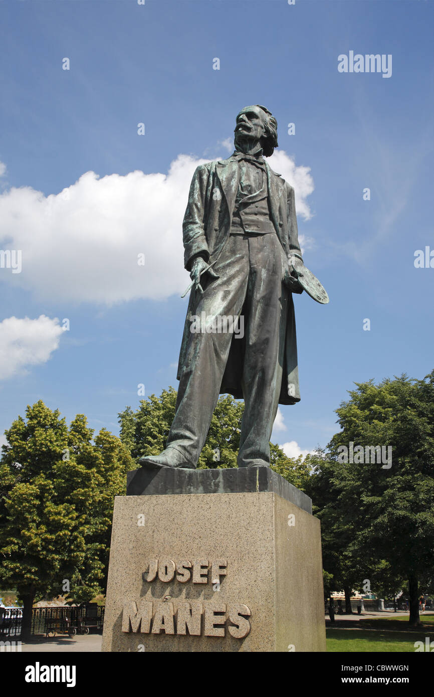 Josef Mánes Statue, Prag, Tschechische Republik Stockfoto