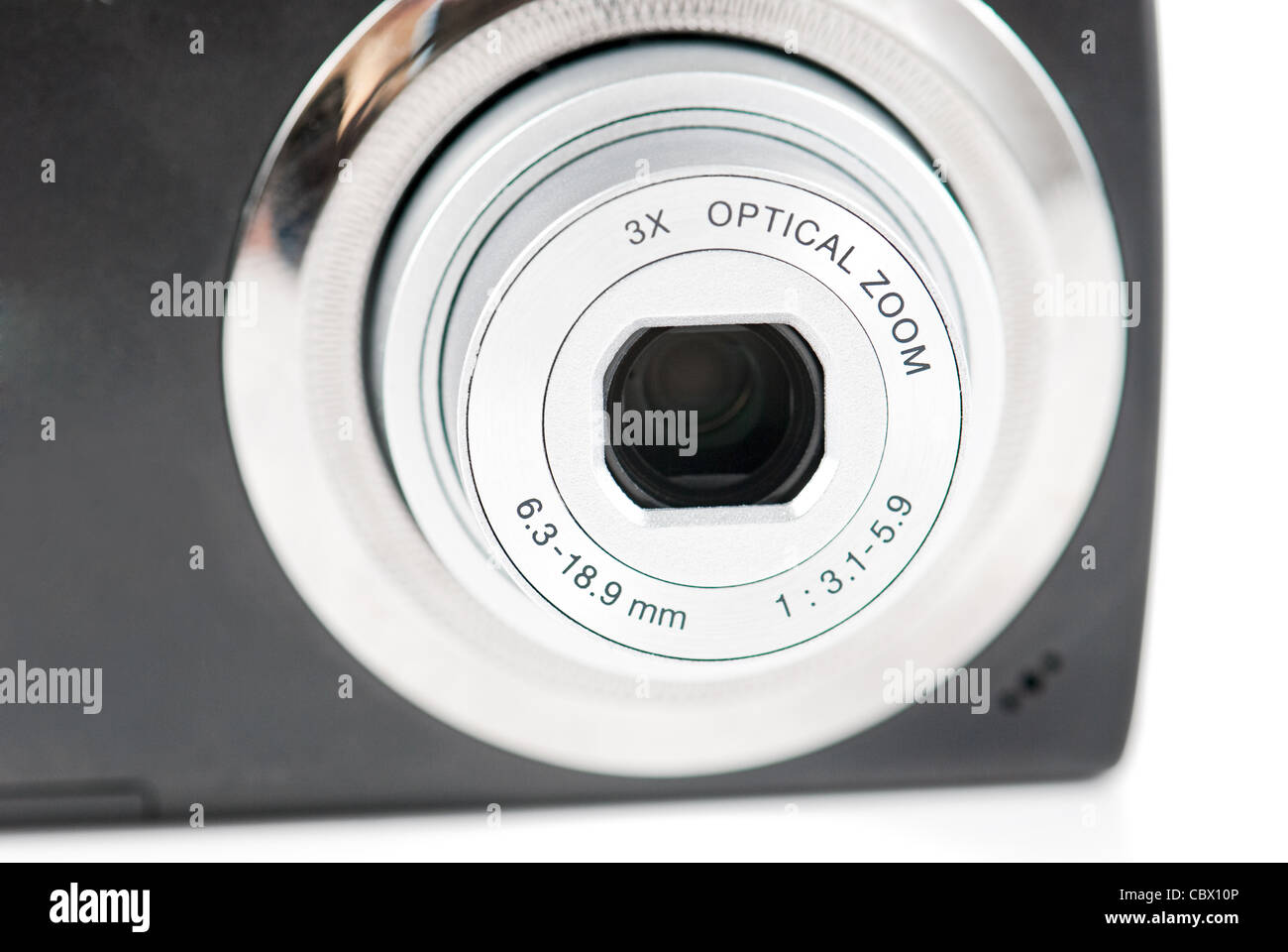 Zoomobjektiv einer digitalen Kompaktkamera Stockfoto