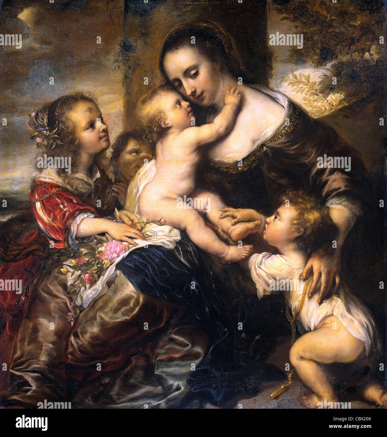 Jurgen Öfen Porträt einer Frau mit vier Kindern 1678 Rijksmuseum - Amsterdam Stockfoto