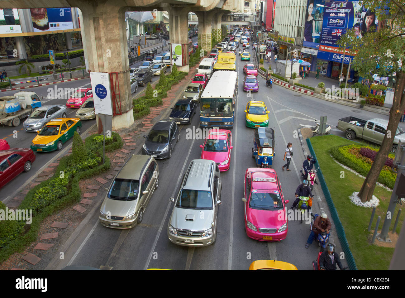 Thailand - Bangkok - Straße Straße Stau Stockfoto