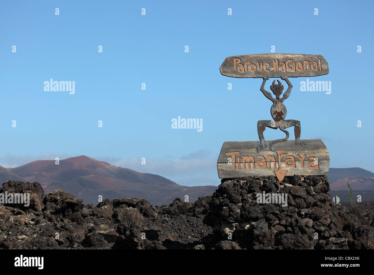 Parque National de Timanfaya auf der Kanarischen Insel Lanzarote, Spanien Stockfoto