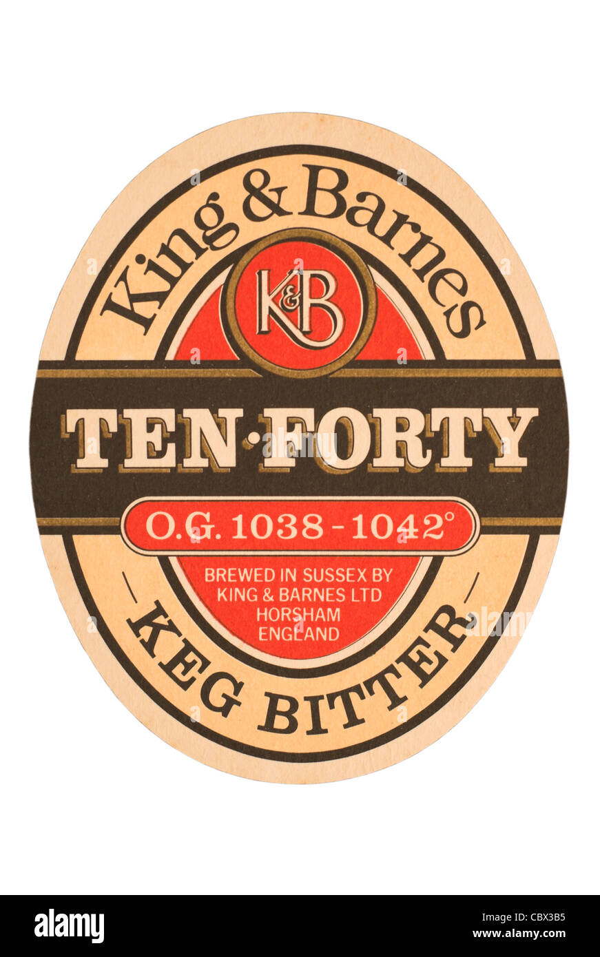Bierdeckel / Tropf mat - zehn vierzig (Keg Bitter) - König & Barnes ursprünglich von Horsham, England. Stockfoto
