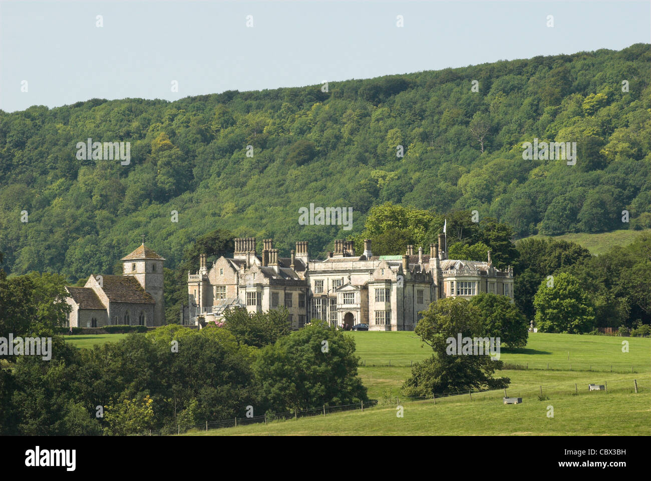 Wiston House am Fuße der South Downs in West Sussex. Stockfoto