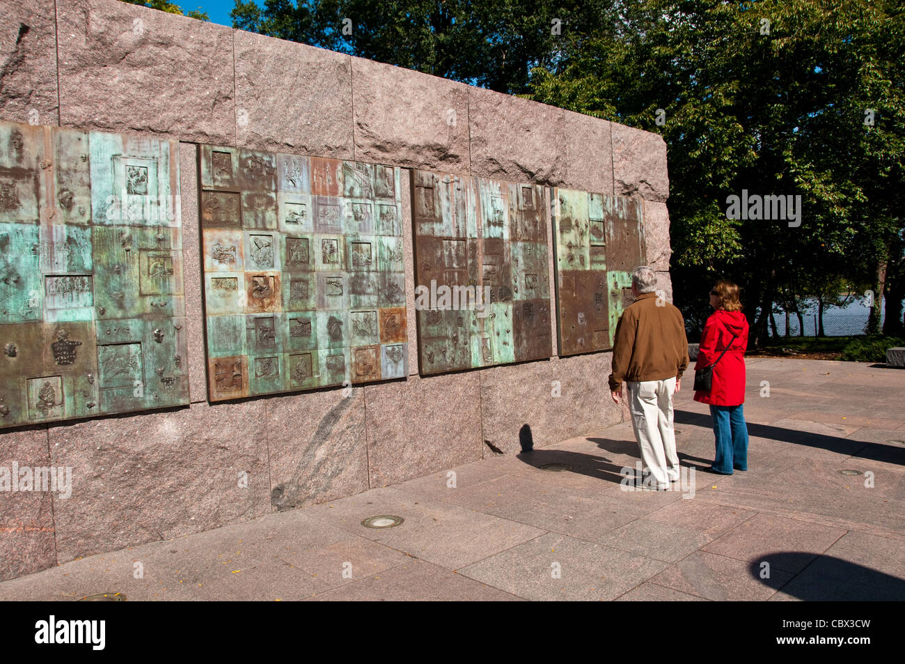 Dekorativer Wandschmuck, Franklin Delano Roosevelt Memorial, Washington, DC, dc124609 Stockfoto