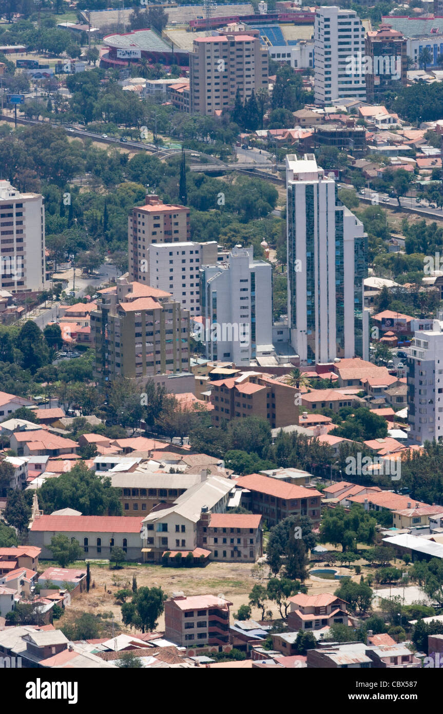 Bolivien. Cochabamba Stadt. Luftaufnahme. Stockfoto