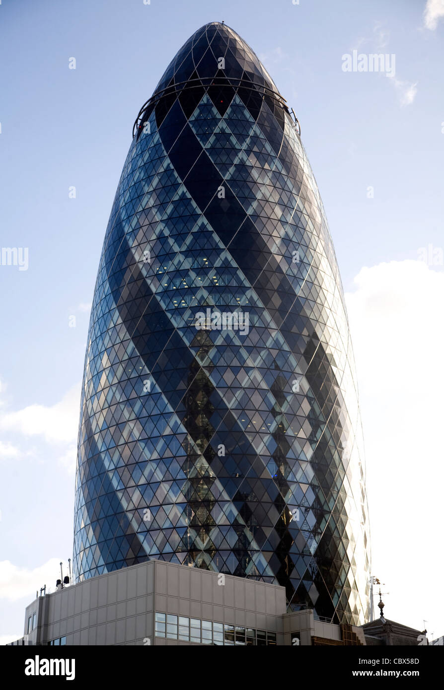 Die Swiss Re Gebäude, City of London, England Stockfoto