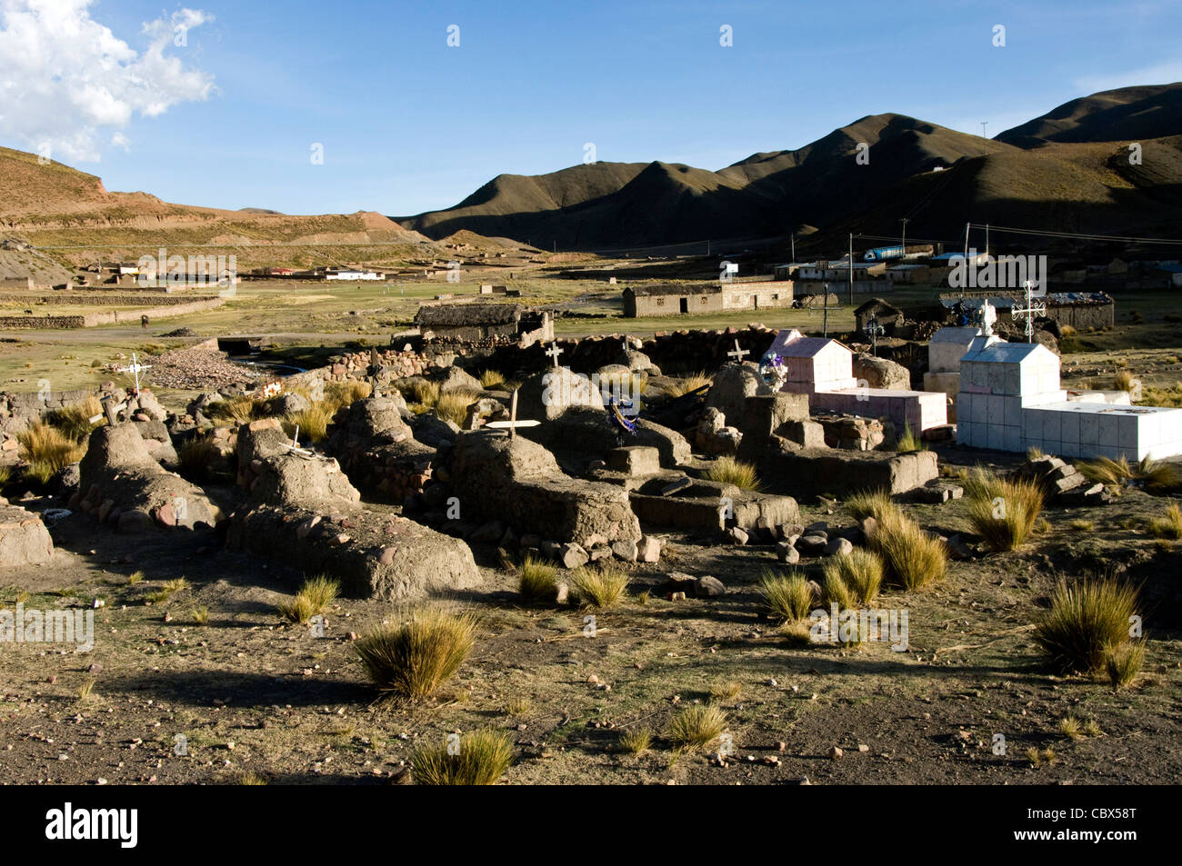 Bolivien. Oruro-Abteilung. Huaylluma Stadt. Stockfoto