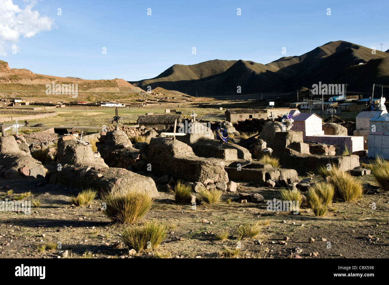 Bolivien. Oruro-Abteilung. Huaylluma Stadt. Stockfoto