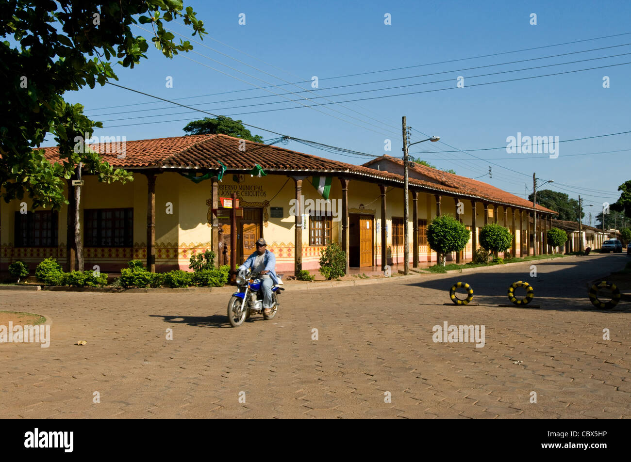 Bolivien. Santa Cruz-Abteilung. Koloniale Gebäude von San José de Chiquitos (Chiquitania). Stockfoto