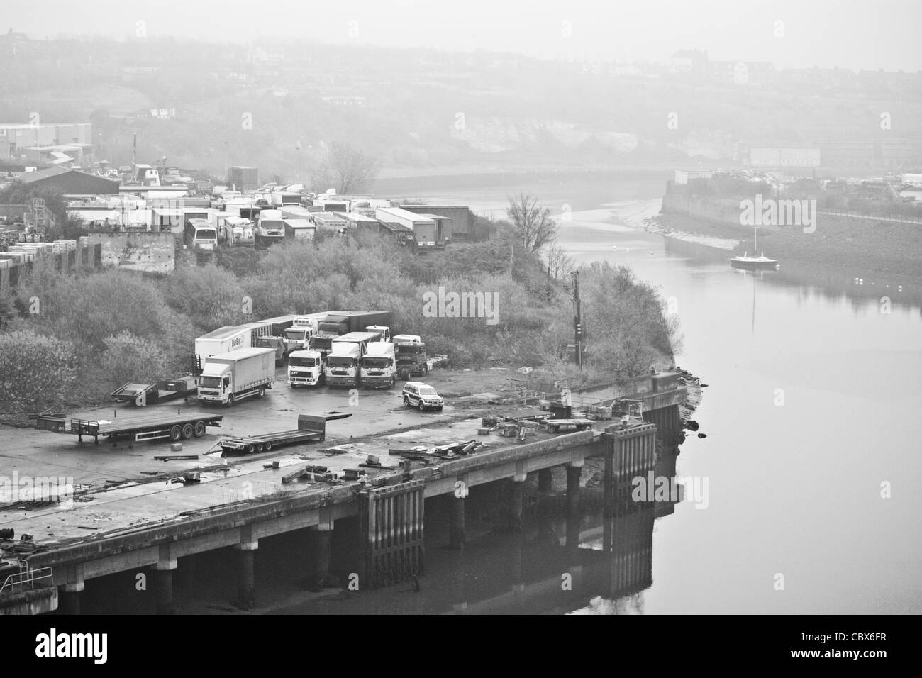 Sunderland, Dock, Fluss tragen, Industrie-, Fluss Stockfoto
