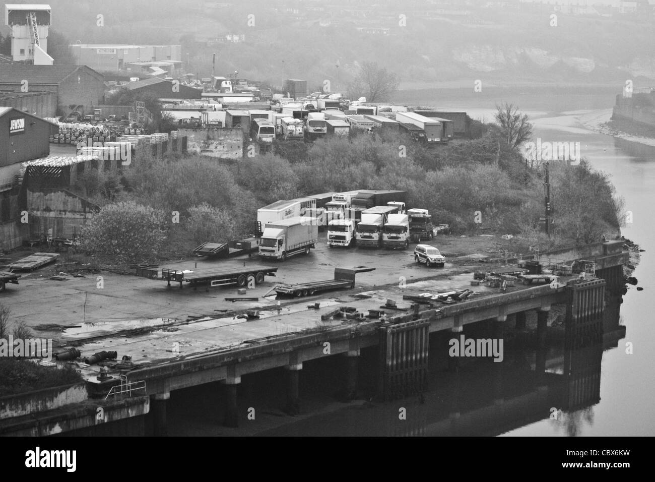 Sunderland Industriegebiet am Flusses Wear Stockfoto