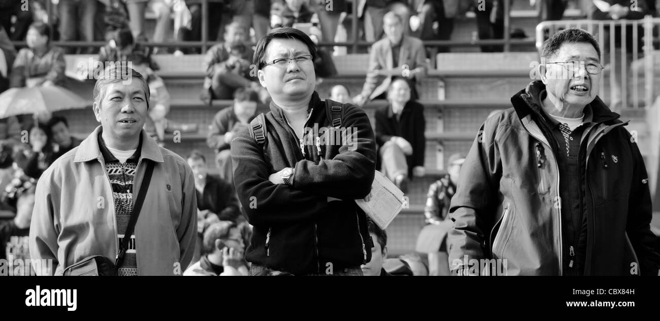 Sha Tin, Hong Kong. Zuschauer an der Rennstrecke des Hong Kong Jockey Club. Stockfoto