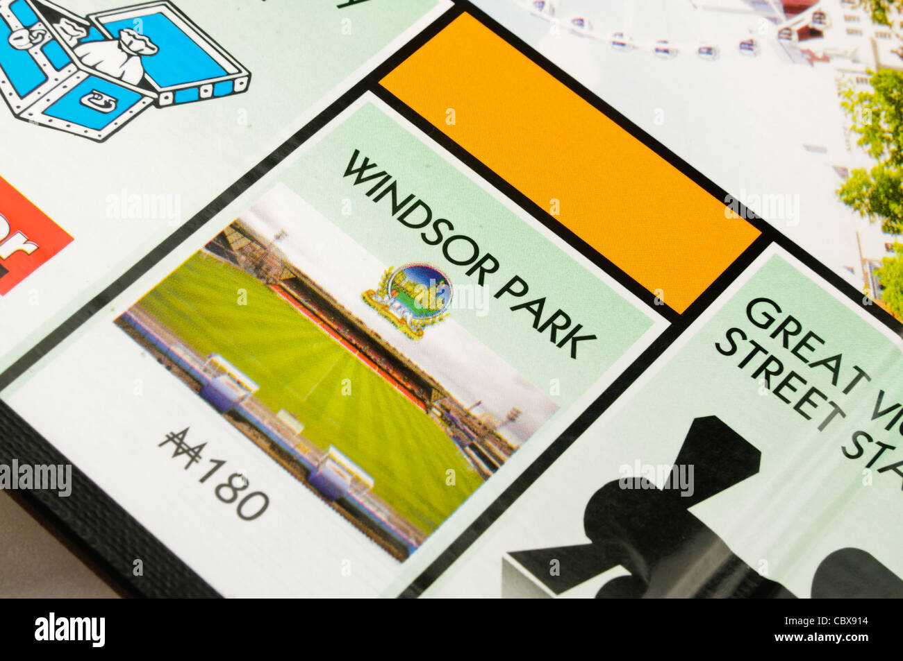 Belfast-Monopol: Windsor Park Fußballplatz Stockfoto